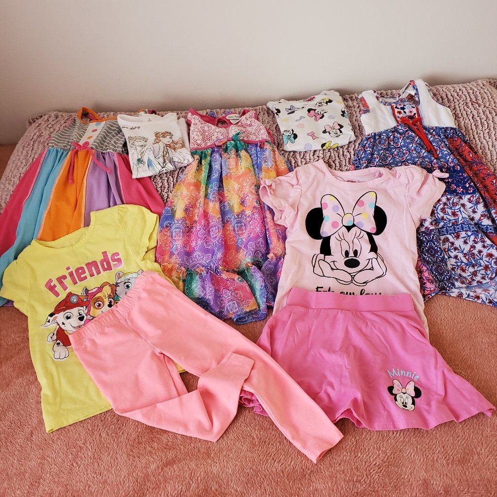 Lot of Toddler Girls Size 5, Mixed SUMMER Clothes 9 Pieces